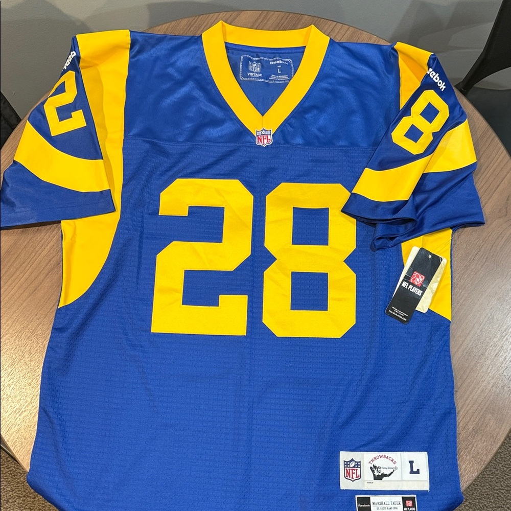 Reebok Men's Blue Jersey with Yellow Highlights